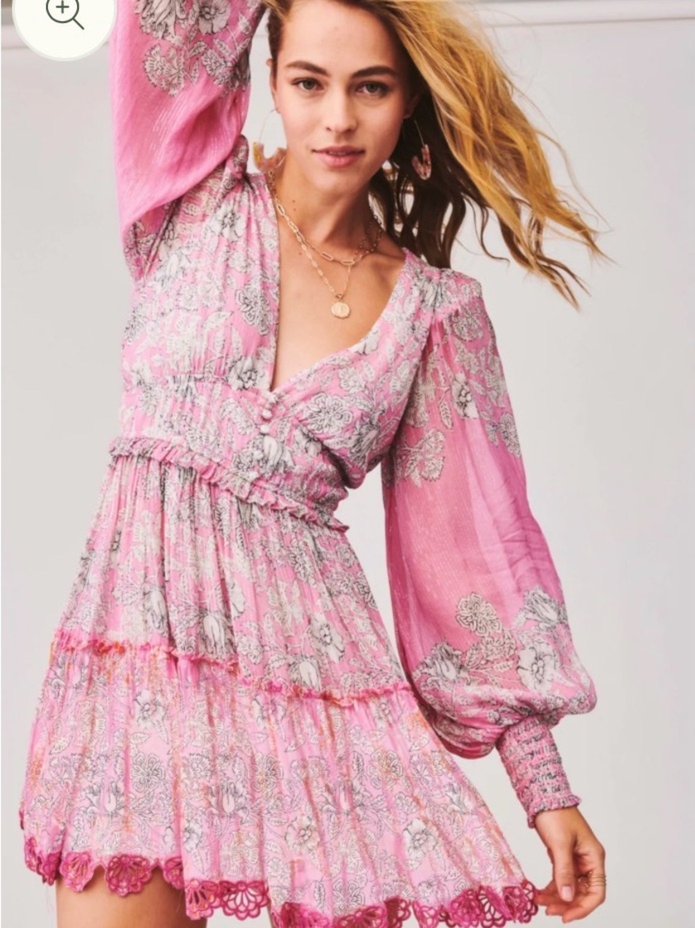 NEW HEMANT & NANDITA sidra short dress in pink